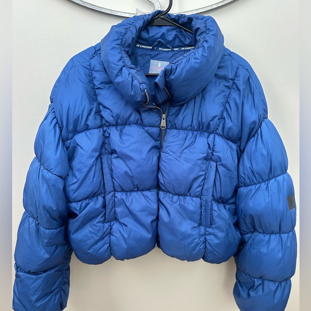 FP Movement Free People In A Bubble Puffer Jacket Royal Blue Size Small